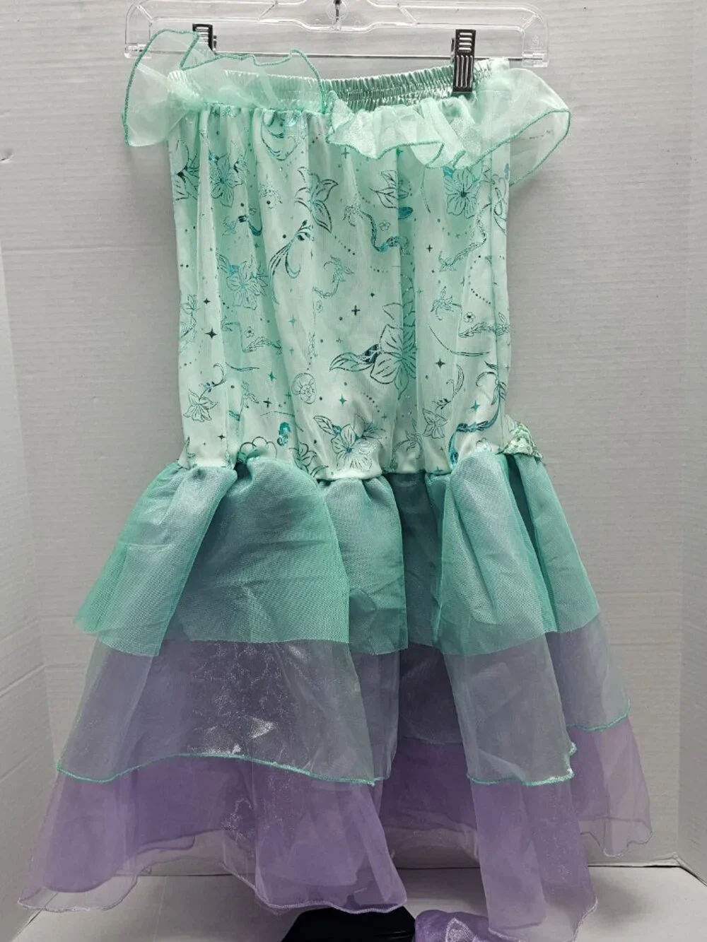 Disney Store Princess Ariel Costume 2pc Top Skirt Sparkling Purple Green 7/8